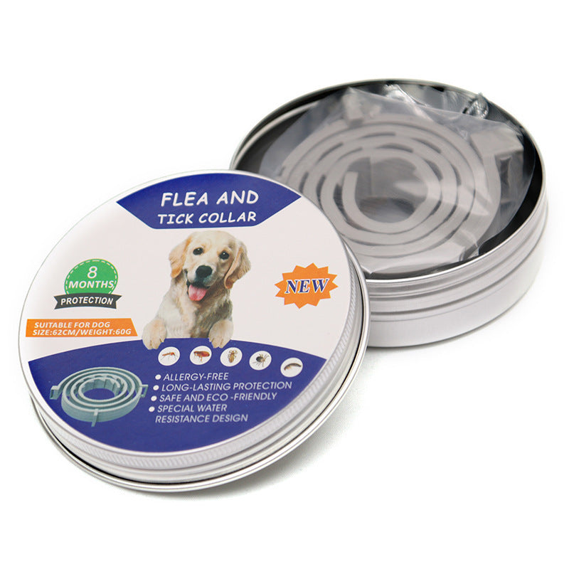 Ring flea and tick prevention collar